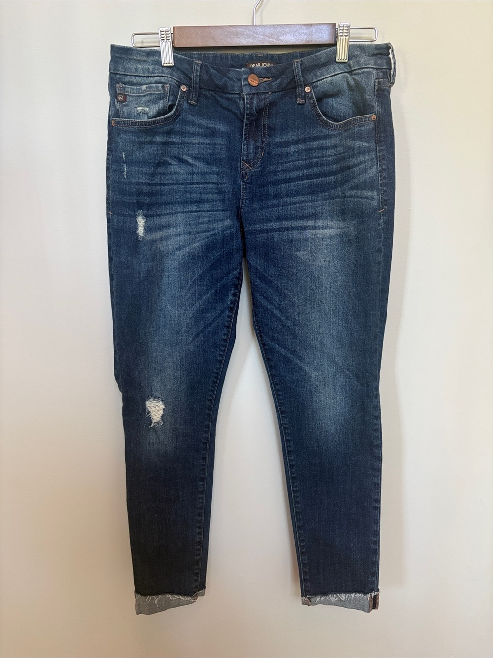 Dear John Dark Blue Skinny Jeans with Light Distressing
